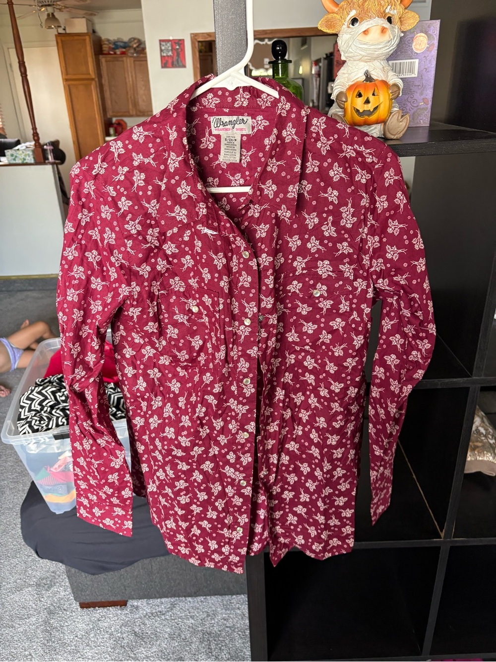 Wrangler Burgundy Floral Button-Down Shirt